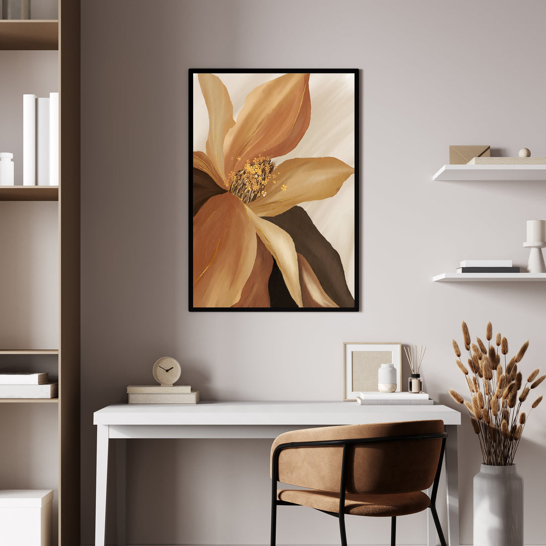 Abstract Modern Flower Art Canvas - Perfect Wall Décor by MeriDeewar 2 : 3 Vertical Premium Wall Art Canvas by MeriDeewar