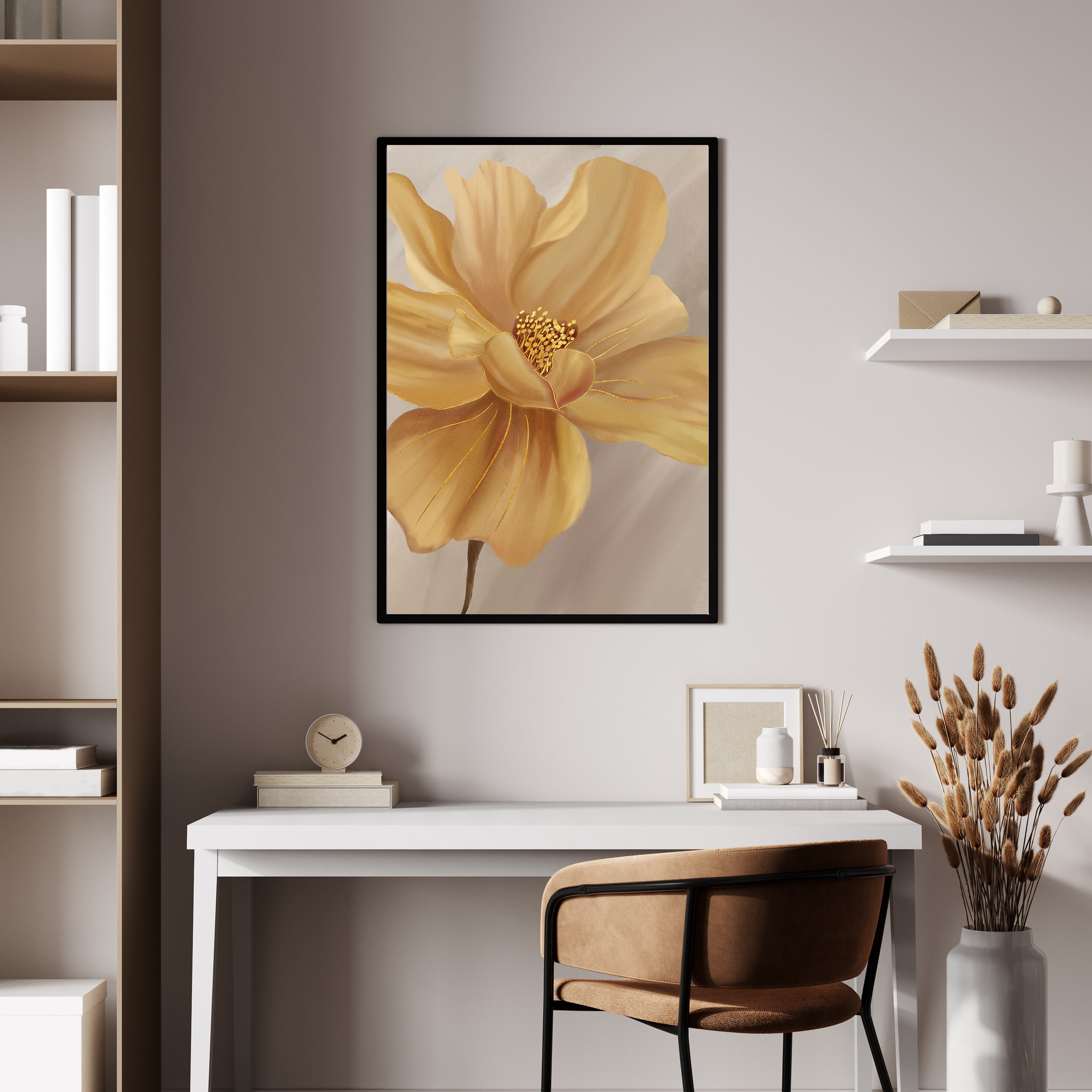 Abstract Modern Flower Painting for Interiors set of 2 Walls Premium Wall Art Canvas by MeriDeewar