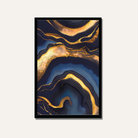 Abstract Navy & Gold Fluid Agate Wall Art | Luxury Wall Art Print 2 : 3 Vertical Premium Wall Art Canvas by MeriDeewar