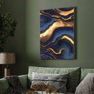 Abstract Navy & Gold Fluid Agate Wall Art | Luxury Wall Art Print 2 : 3 Vertical Premium Wall Art Canvas by MeriDeewar