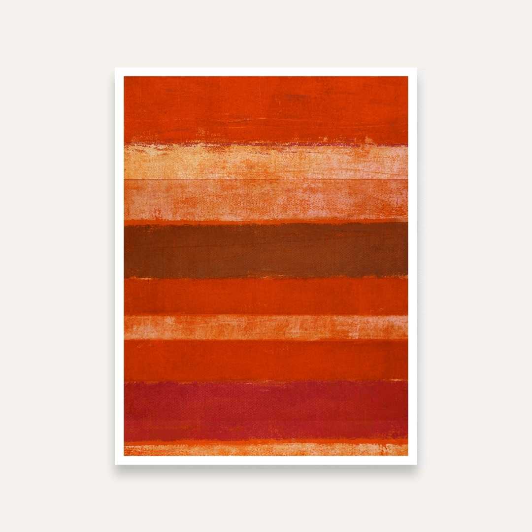 Abstract Orange Painting for Living Room | Warm Earthy Tones Wall Art | Giclée Print 4 X 5.5 Vertical Premium Wall Art Canvas by MeriDeewar