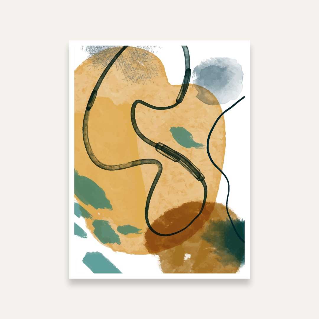 Abstract Painting for Living Room – Earthy Tones Wall Art | Giclée Fine Art Print 4 X 5.5 Vertical Premium Wall Art Canvas by MeriDeewar