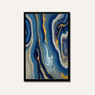 Abstract Royal Blue & Gold Fluid Marble Wall Art | Luxury Agate Framed Print 2 : 3 Vertical Premium Wall Art Canvas by MeriDeewar