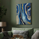 Abstract Royal Blue & Gold Fluid Marble Wall Art | Luxury Agate Framed Print 2 : 3 Vertical Premium Wall Art Canvas by MeriDeewar