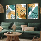 Abstract Wall Art Set of 3 for Living Room | Giclée Fine Art Prints | MeriDeewar Walls Premium Wall Art Canvas by MeriDeewar