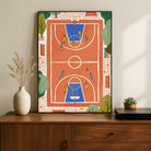 "Aerial Basketball Court" Overhead Sports Art Poster | Vertical Borderless Art Frame Poster Premium Wall Art Canvas by MeriDeewar