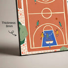 "Aerial Basketball Court" Overhead Sports Art Poster | Vertical Borderless Art Frame Poster Premium Wall Art Canvas by MeriDeewar