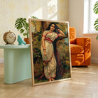 Ahalya Painting by Raja Ravi Varma | Ramayana Mythology Wall Art for Living Room 3 : 4 Vertical Premium Wall Art Canvas by MeriDeewar