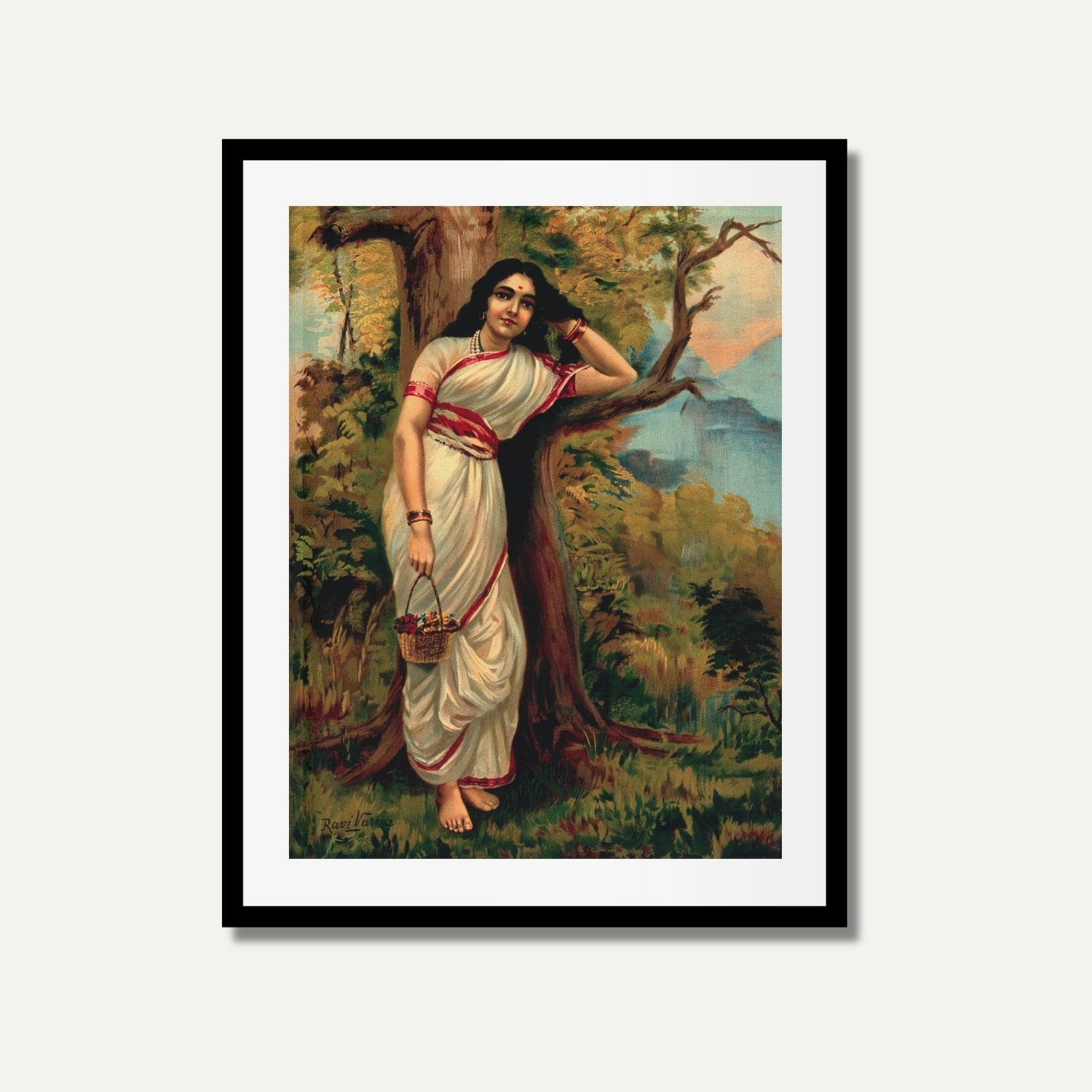 Ahalya Painting | Ramayana Mythology Wall Art by MeriDeewar 3 : 4.2 Vertical Premium Wall Art Canvas by MeriDeewar