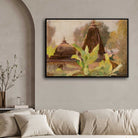 Ahmadabad Jain Temple Oil Painting | Horizontal Framed Print 4 : 3 Horizontal Premium Wall Art Canvas by MeriDeewar