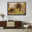 Ahmadabad Jain Temple Oil Painting | Horizontal Framed Print 4 : 3 Horizontal Premium Wall Art Canvas by MeriDeewar