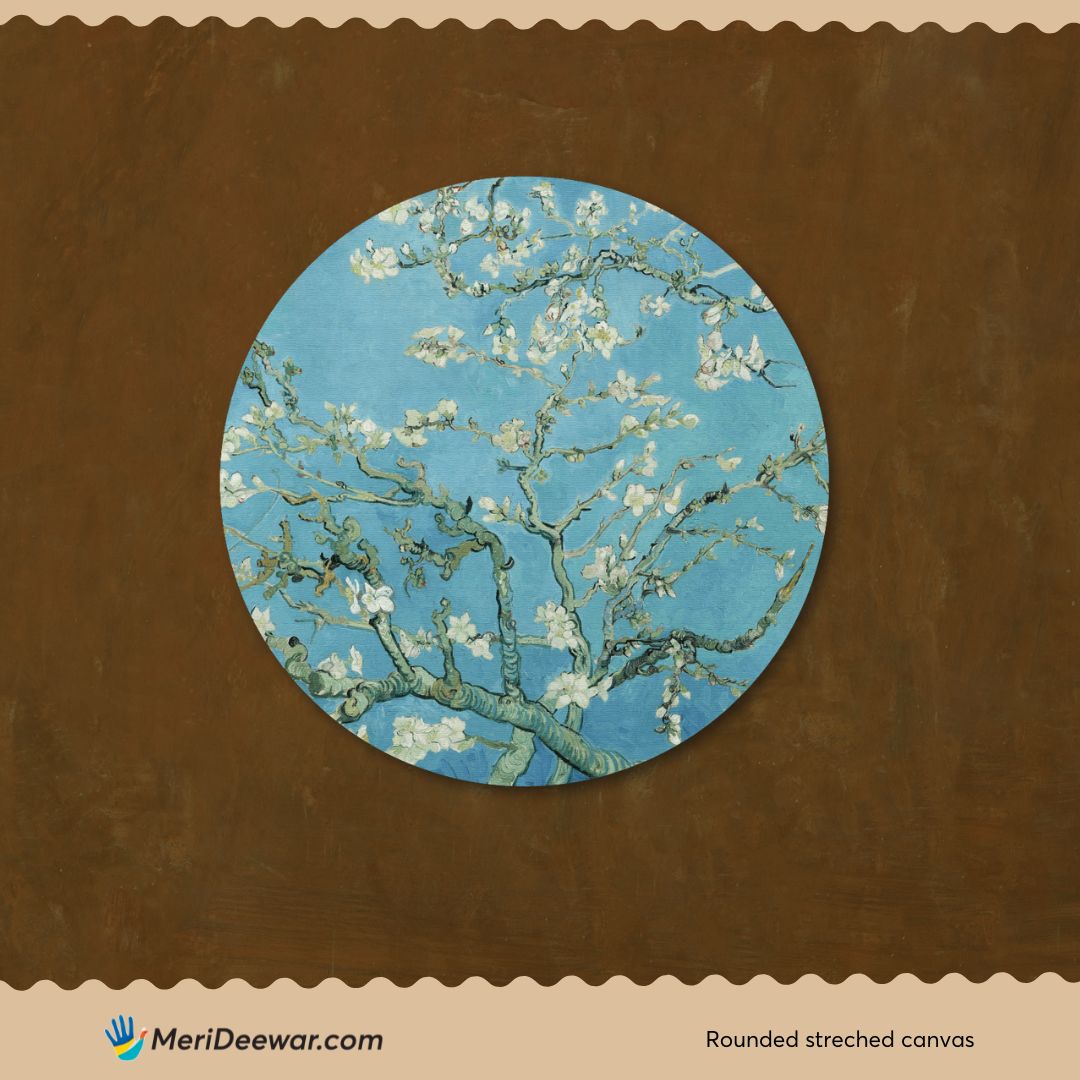 Almond Blossom by Vincent van Gogh Circular Canvas Frame Circular Canvas Frame Premium Wall Art Canvas by MeriDeewar
