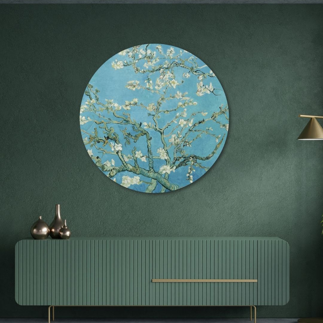 Almond Blossom by Vincent van Gogh Circular Canvas Frame Circular Canvas Frame Premium Wall Art Canvas by MeriDeewar