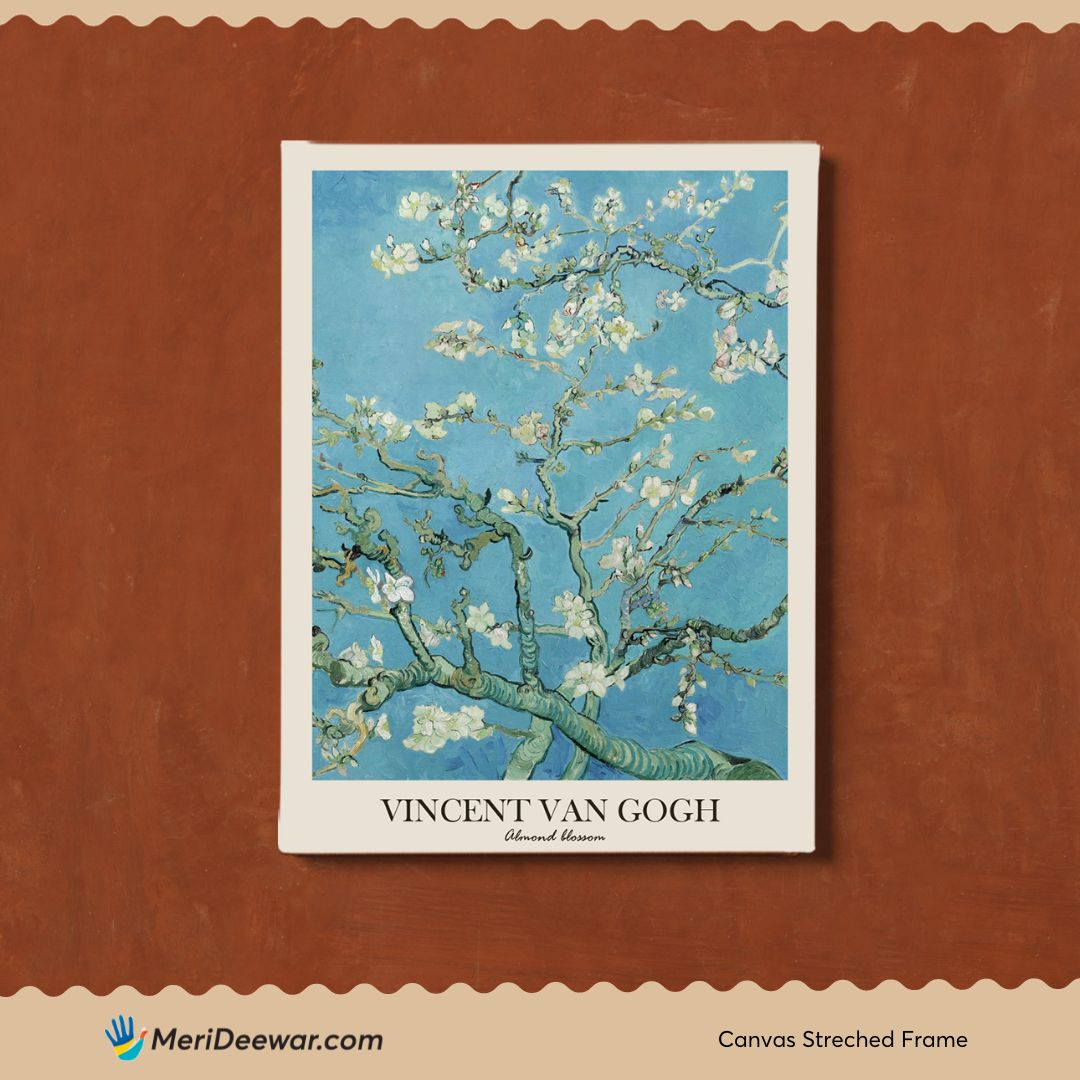 Almond Blossom  Painting by Vincent Van Gogh 3 : 4 Vertical New Premium Wall Art Canvas by MeriDeewar