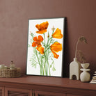 Amber Bloom Botanical Wall Art | Orange Floral Canvas Print India 2 : 3 Vertical Premium Wall Art Canvas by MeriDeewar