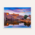 Amber Fort Sunset Painting for Living Room | Rajasthan Wall Art | Giclée Fine Art Print 5 : 4 Horizontal Premium Wall Art Canvas by MeriDeewar