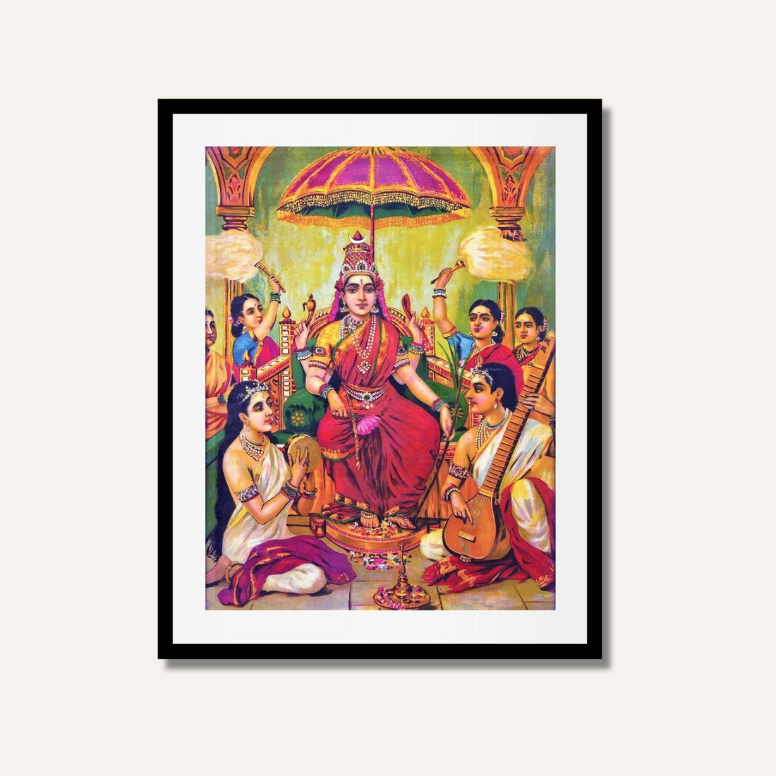 Ambika Devi Painting – Hindu Goddess Wall Art | MeriDeewar 3 : 4 Vertical Premium Wall Art Canvas by MeriDeewar