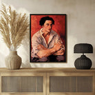 Amrita Sher-Gil Amadeo Modigliani Portrait | Vertical Black Framed Wall Art 3 : 4 Vertical Premium Wall Art Canvas by MeriDeewar