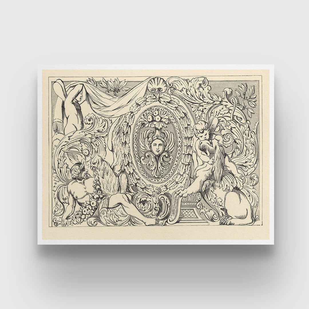 Ancient Mythology Pattern Ornament 3 : 4 Horizontal New Premium Wall Art Canvas by MeriDeewar
