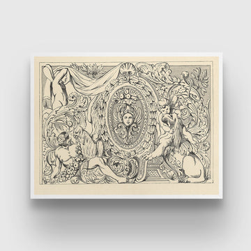 Ancient Mythology Pattern Ornament 3 : 4 Horizontal New Premium Wall Art Canvas by MeriDeewar