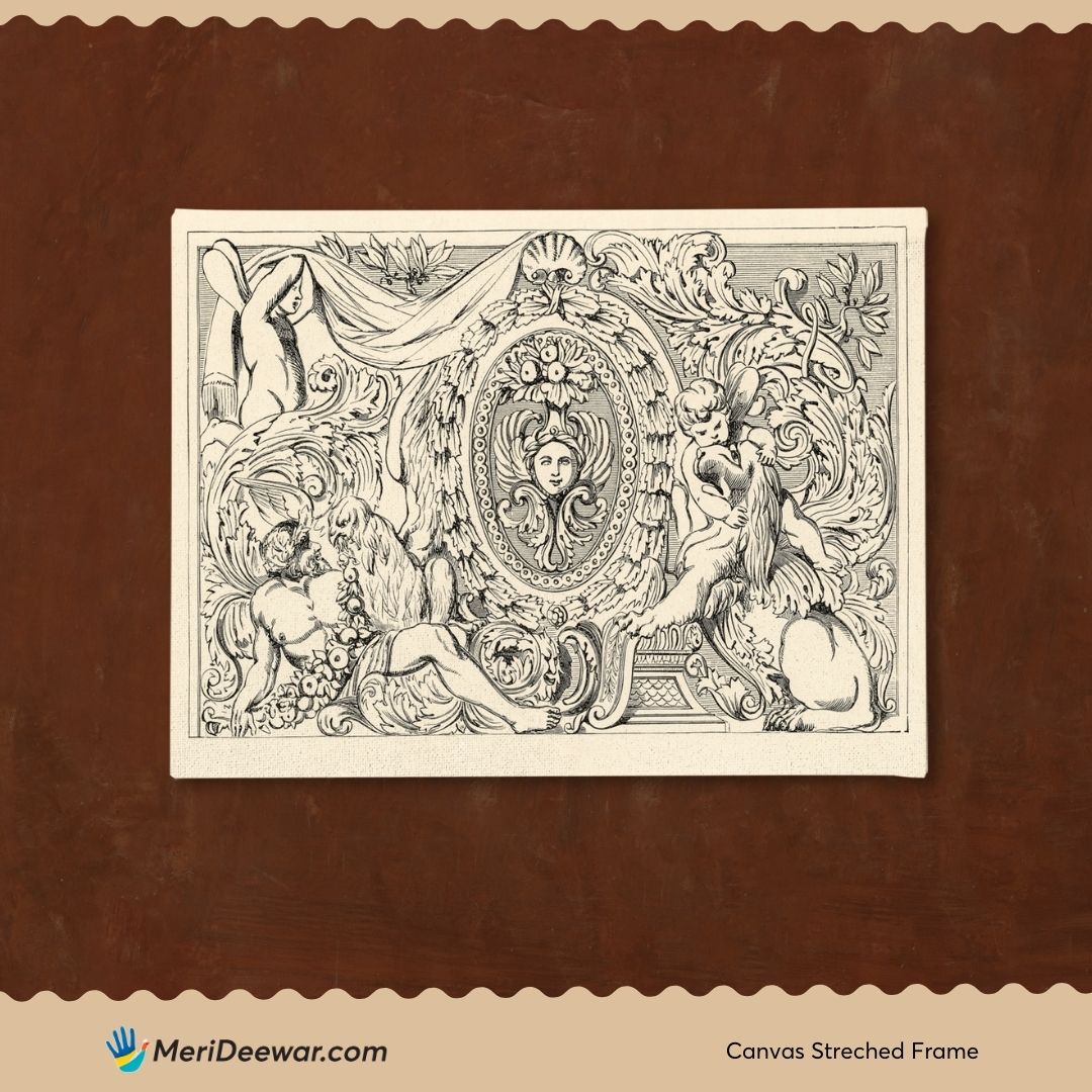 Ancient Mythology Pattern Ornament 3 : 4 Horizontal New Premium Wall Art Canvas by MeriDeewar