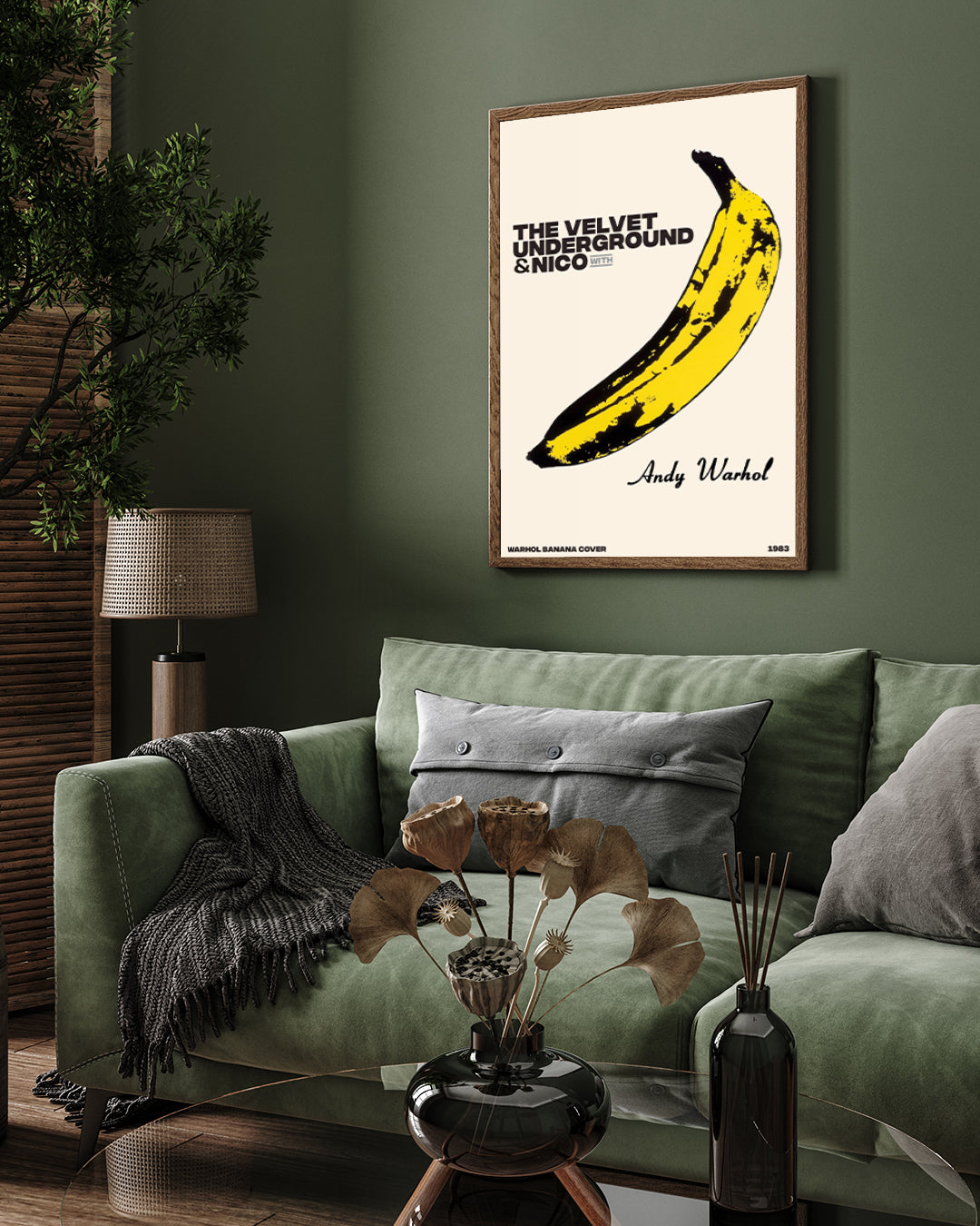 Andy Warhol Banana Painting 3 : 4 Vertical New Premium Wall Art Canvas by MeriDeewar