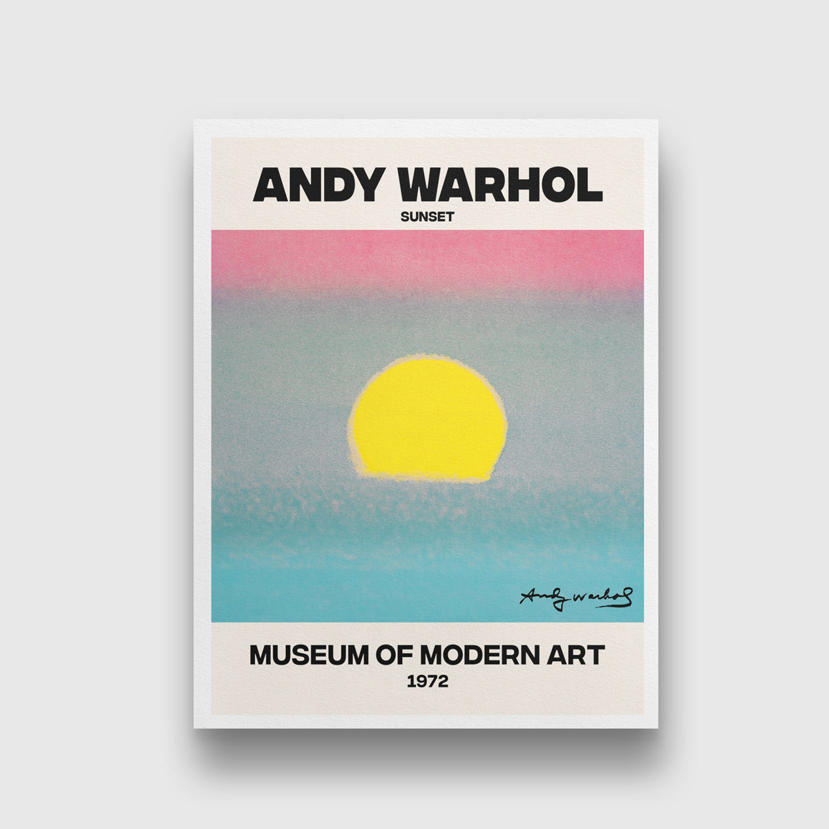 Andy Warhol Sunset Blue Painting 3 : 4 Vertical New Premium Wall Art Canvas by MeriDeewar