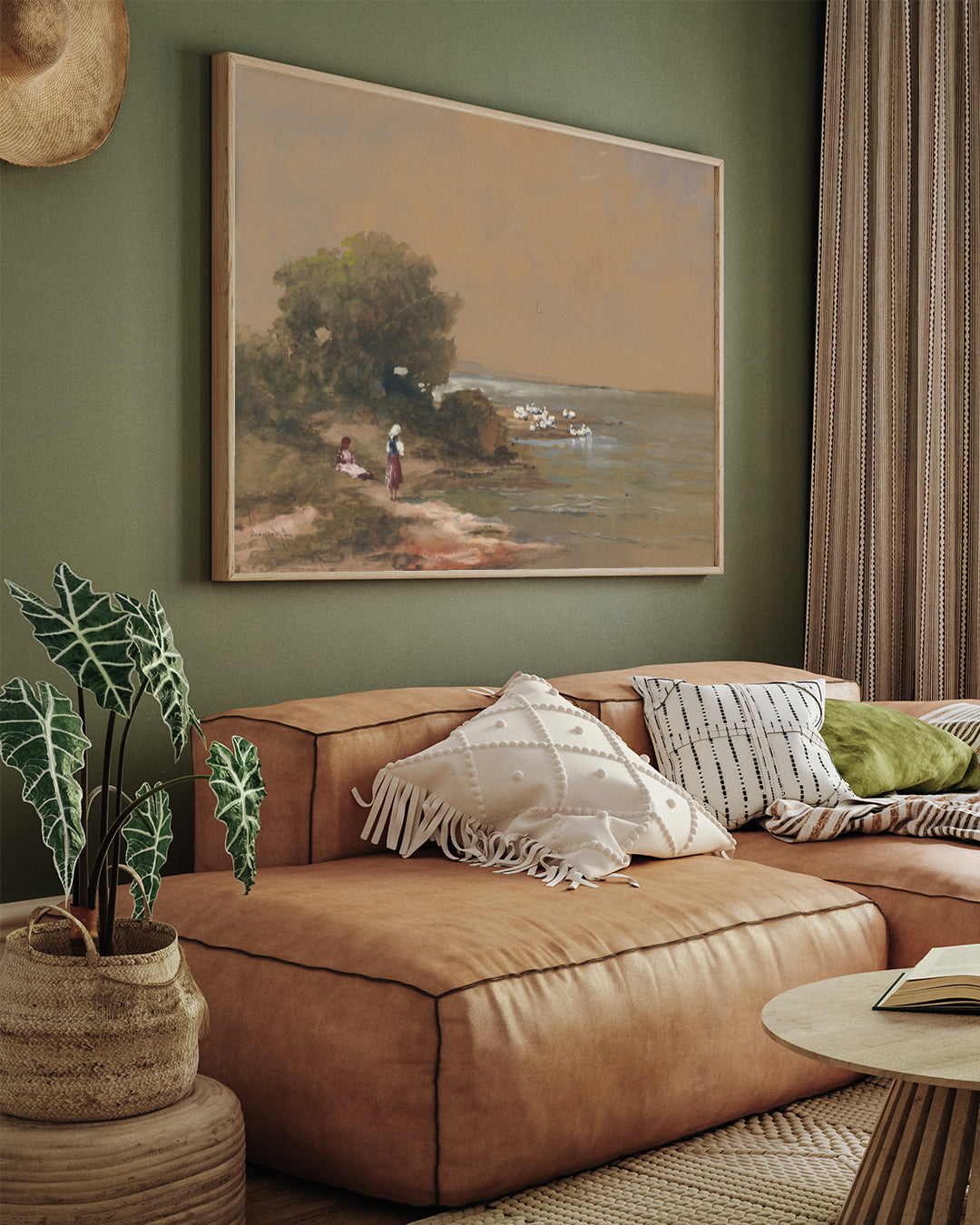 Antal Neogrády Painting Deti pri jazere 3 : 4 Horizontal New Premium Wall Art Canvas by MeriDeewar