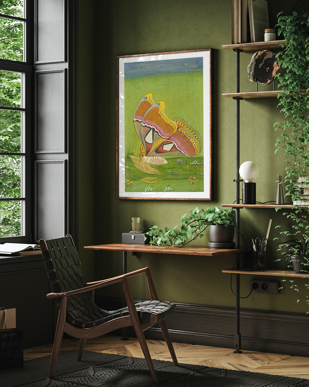 Antique Dutch Butterfly Painting 2 : 3 Vertical Premium Wall Art Canvas by MeriDeewar