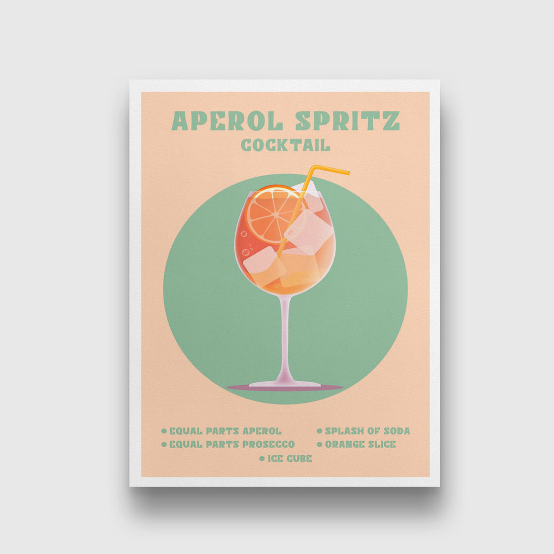 Aperol Spritz Artwork 3 : 4 Vertical New Premium Wall Art Canvas by MeriDeewar