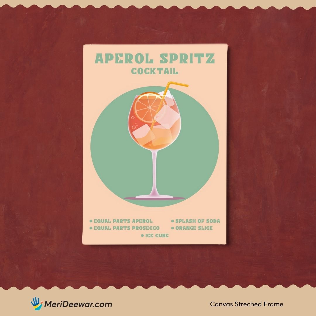 Aperol Spritz Artwork 3 : 4 Vertical New Premium Wall Art Canvas by MeriDeewar
