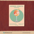 Aperol Spritz Artwork 3 : 4 Vertical New Premium Wall Art Canvas by MeriDeewar