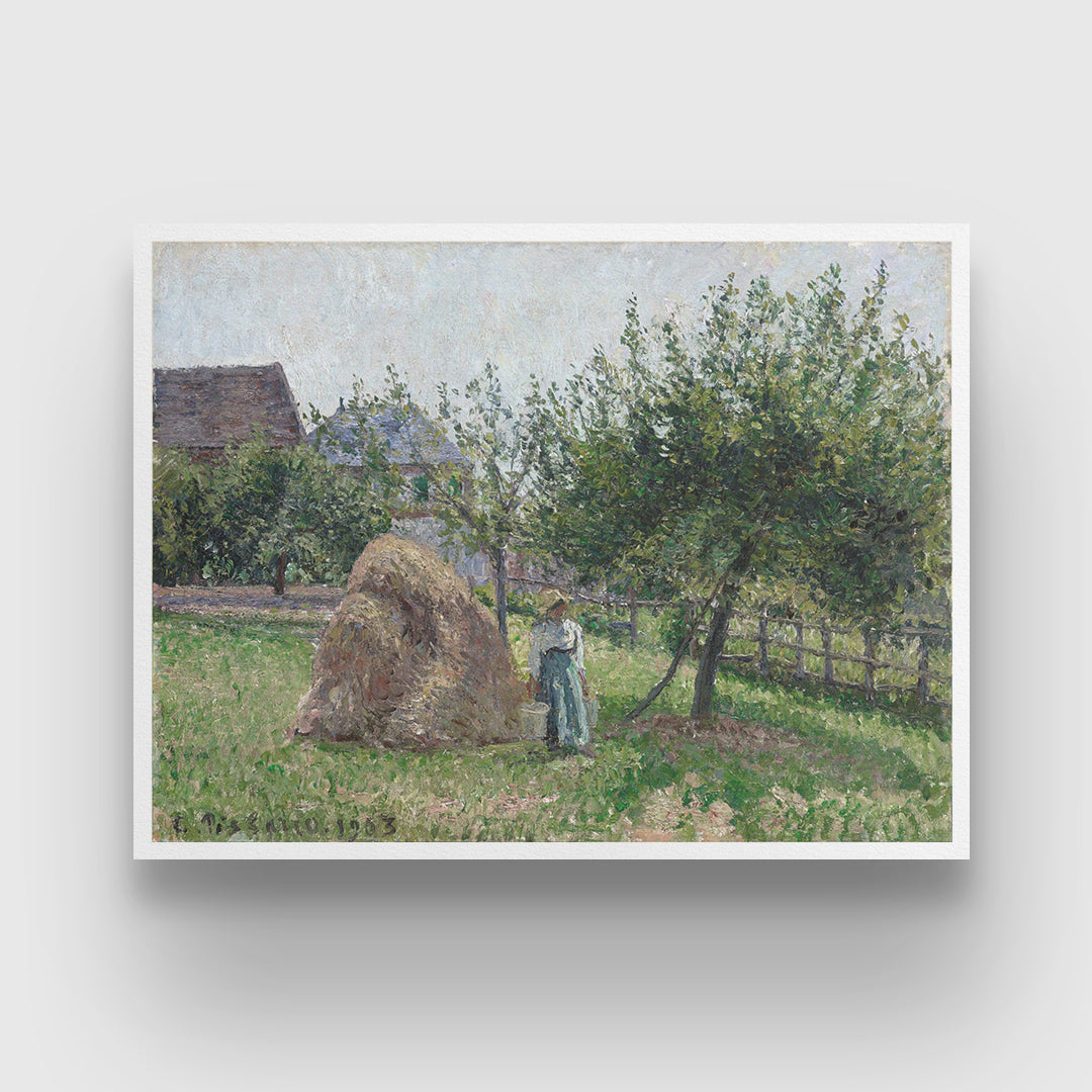 Apple Trees in Eragny, Sunny Morning Painting by Camille Pissarro 3 : 4 Horizontal New Premium Wall Art Canvas by MeriDeewar