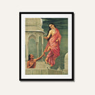 Apsara Urvashi and King Pururavas Painting – Raja Ravi Varma Mythological Wall Art | MeriDeewar 4 X 5.5 Vertical Premium Wall Art Canvas by MeriDeewar
