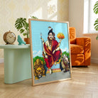 Ardhanarishvara Shiva Parvati Painting for Pooja Room | Raja Ravi Varma Spiritual Wall Art 3 : 4 Vertical Premium Wall Art Canvas by MeriDeewar