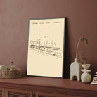 Articulated Ship Patent Print | Vertical Parchment Framed Wall Art 2 : 3 Vertical Premium Wall Art Canvas by MeriDeewar