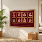 Ashtalakshmi Maha Mandapam | 8 Forms of Goddess Lakshmi Horizontal Framed Art Curate Pinewood Mix Premium Wall Art Canvas by MeriDeewar