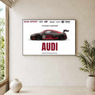 "Audi Sport GT Racing Champions" Automotive Poster | Horizontal Borderless Art Frame Poster Premium Wall Art Canvas by MeriDeewar