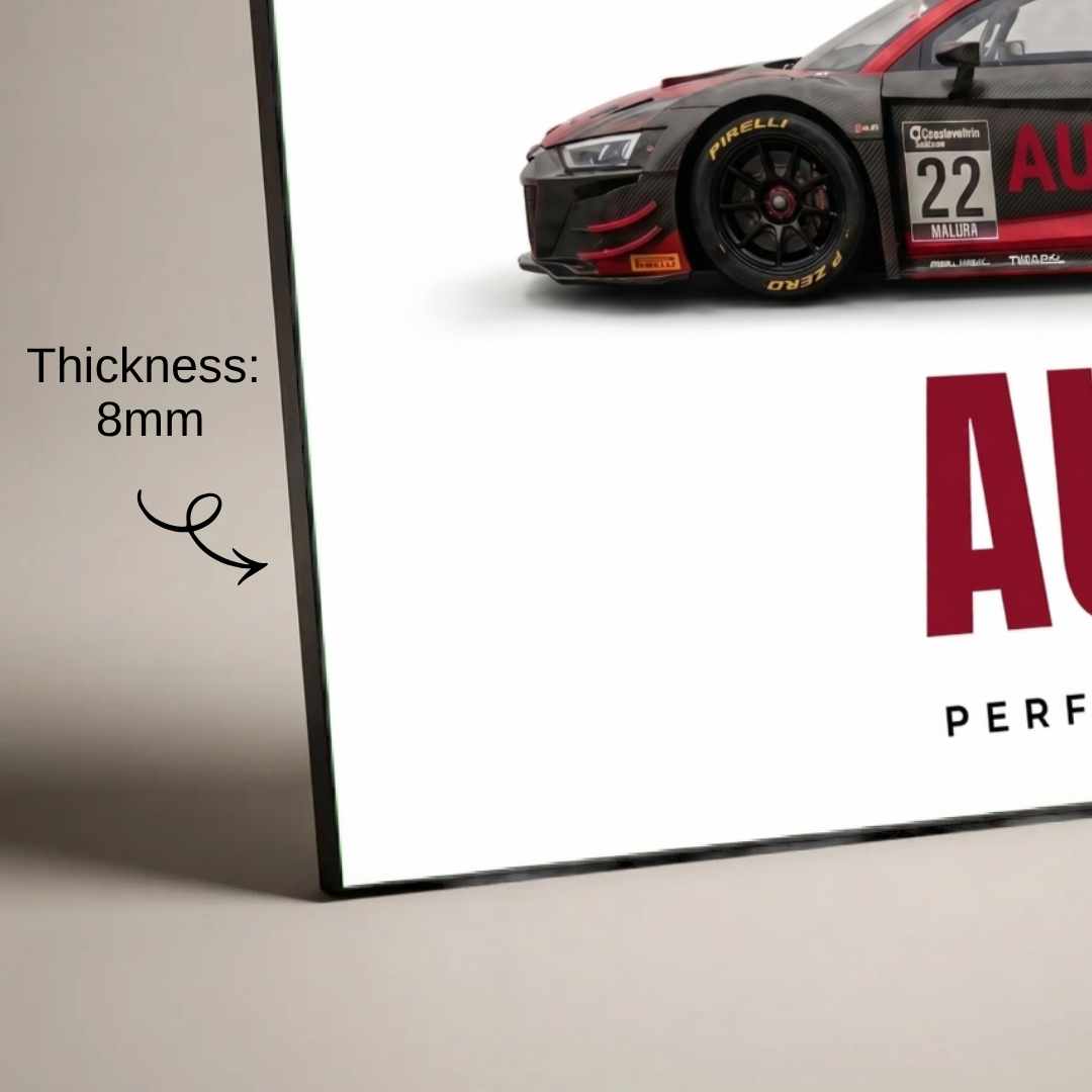 "Audi Sport GT Racing Champions" Automotive Poster | Horizontal Borderless Art Frame Poster Premium Wall Art Canvas by MeriDeewar
