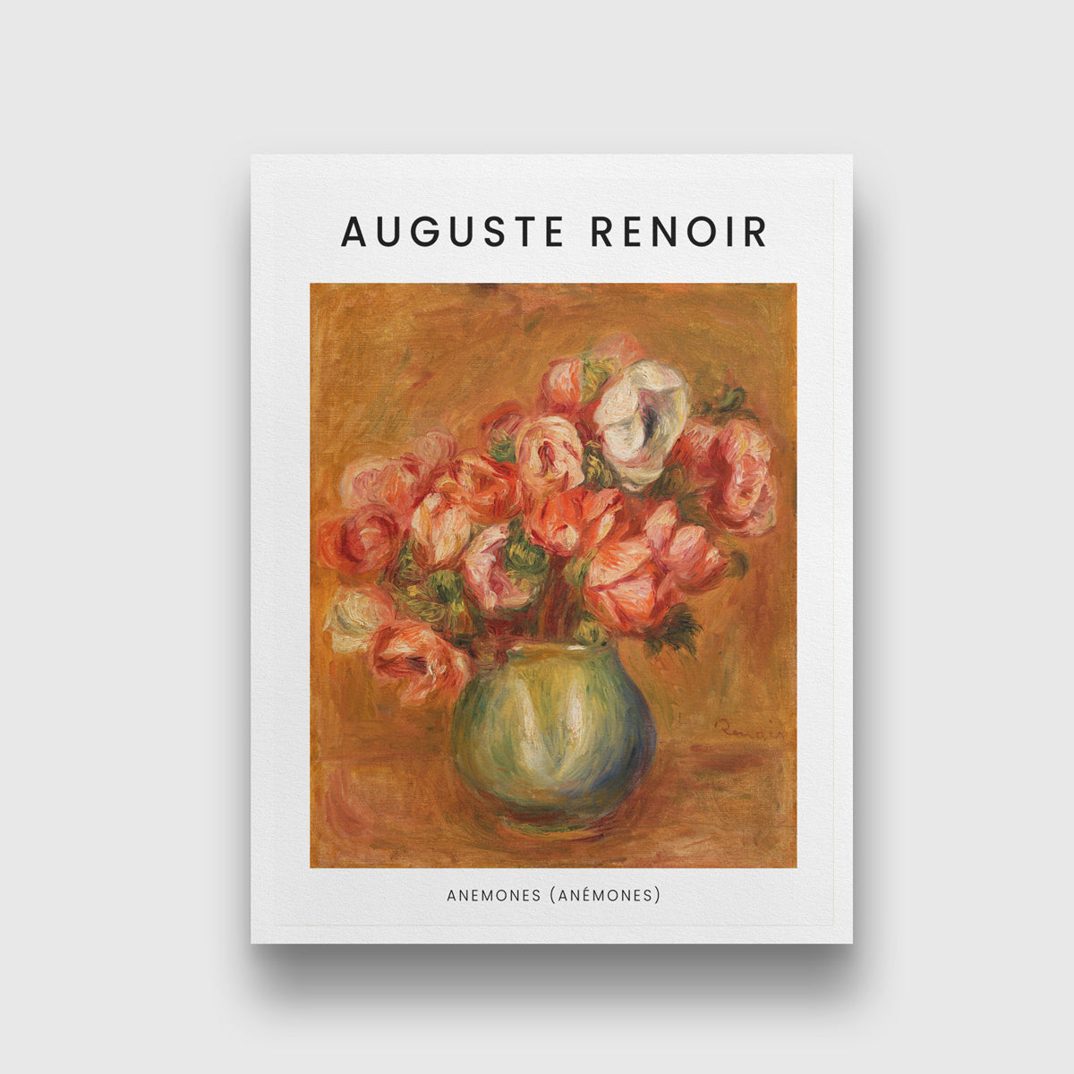 Auguste Renoir Anemones Painting 3 : 4 Vertical New Premium Wall Art Canvas by MeriDeewar