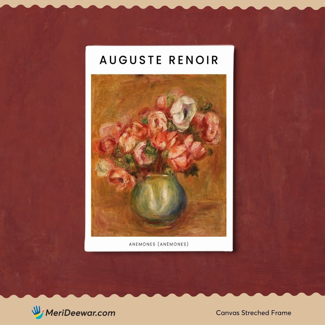 Auguste Renoir Anemones Painting 3 : 4 Vertical New Premium Wall Art Canvas by MeriDeewar