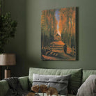 Autumn Tree Lined Path Painting for Living Room | Van Gogh Nature Wall Art | Giclée Print 2 : 3 Vertical Premium Wall Art Canvas by MeriDeewar