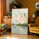 Backwater Morning | Abstract Kerala Wall Art 3 : 4 Vertical Premium Wall Art Canvas by MeriDeewar
