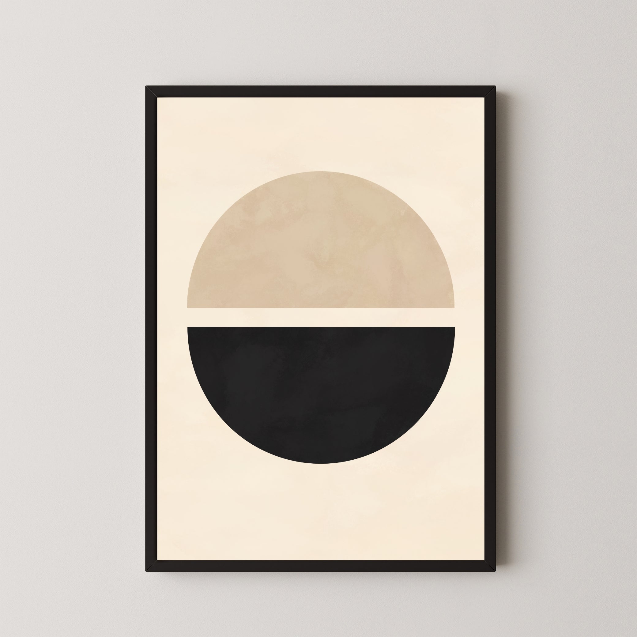 Balanced Horizon – Minimal Geometric Abstract Wall Art | Modern Home Decor 2 : 3 Vertical Premium Wall Art Canvas by MeriDeewar