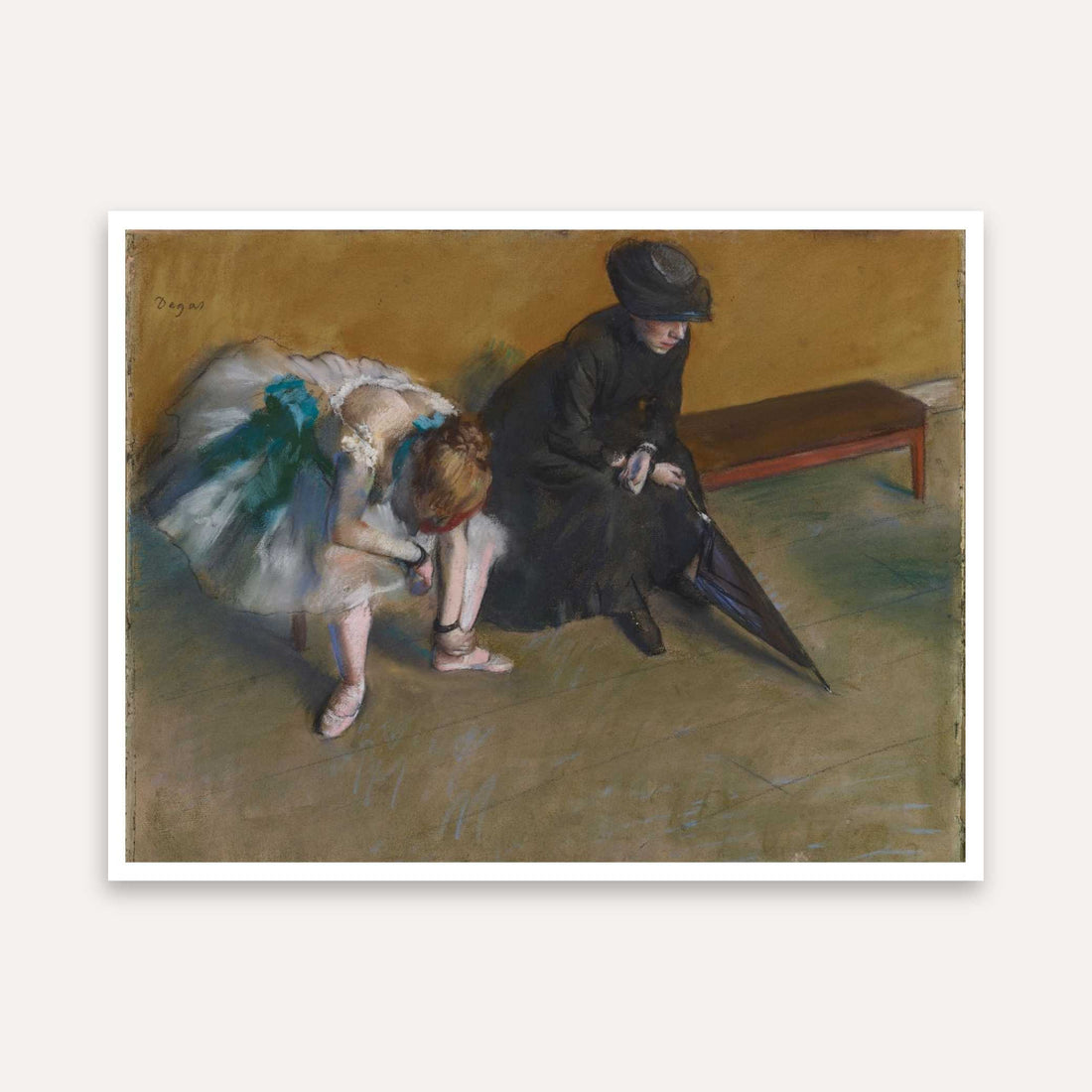 Ballerina Painting for Living Room – Edgar Degas Waiting | Classic Wall Art Print 4 : 3 Horizontal Premium Wall Art Canvas by MeriDeewar