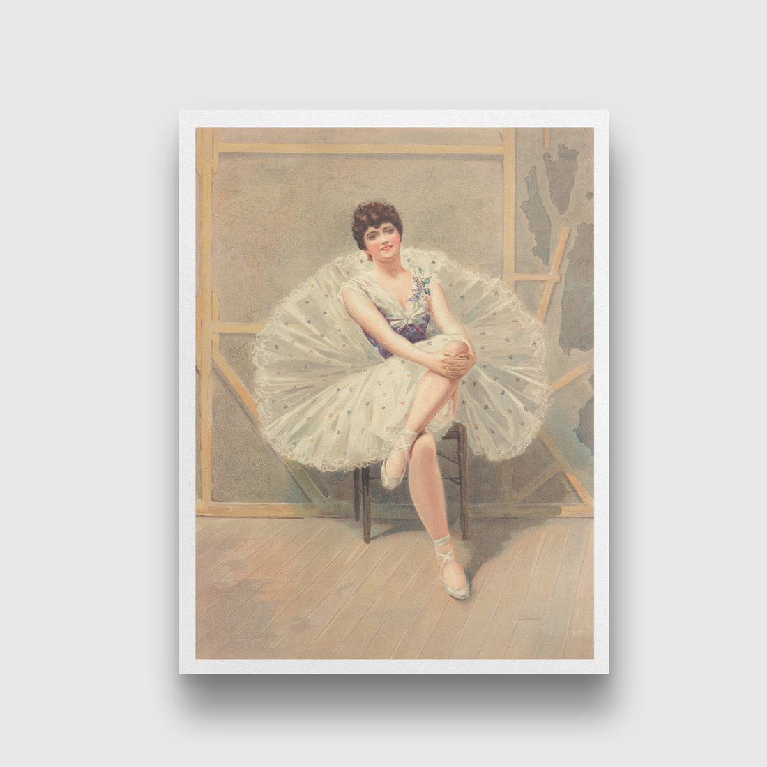 Ballerina "The Belle Of The Ballet" Painting by Julius Mendes 3 : 4 Vertical New Premium Wall Art Canvas by MeriDeewar