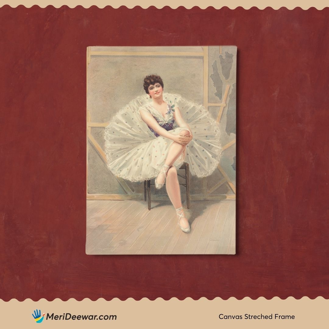 Ballerina "The Belle Of The Ballet" Painting by Julius Mendes 3 : 4 Vertical New Premium Wall Art Canvas by MeriDeewar