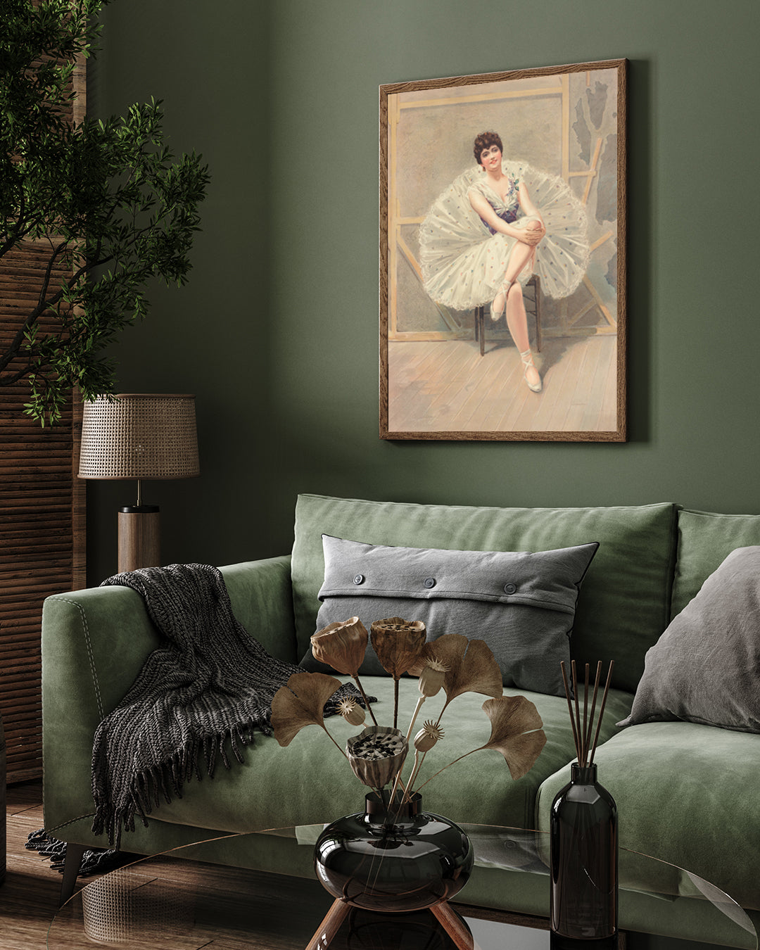 Ballerina "The Belle Of The Ballet" Painting by Julius Mendes 3 : 4 Vertical New Premium Wall Art Canvas by MeriDeewar