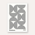Bauhaus 1919 Geometric Concentric Semi-Circle Arch Pattern Poster | Vertical High-Contrast White Framed Wall Art 2 : 3 Vertical Premium Wall Art Canvas by MeriDeewar