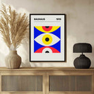Bauhaus 1919 Geometric Eyes Exhibition Poster | Retro Minimalist Framed Print 2 : 3 Vertical Premium Wall Art Canvas by MeriDeewar